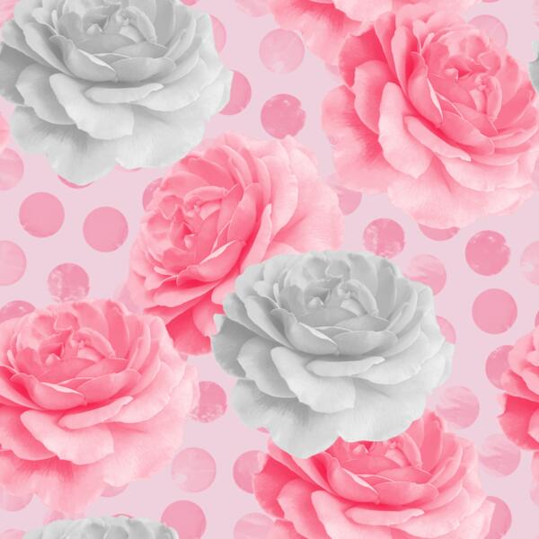 Large Floral On Pink Thumbnail